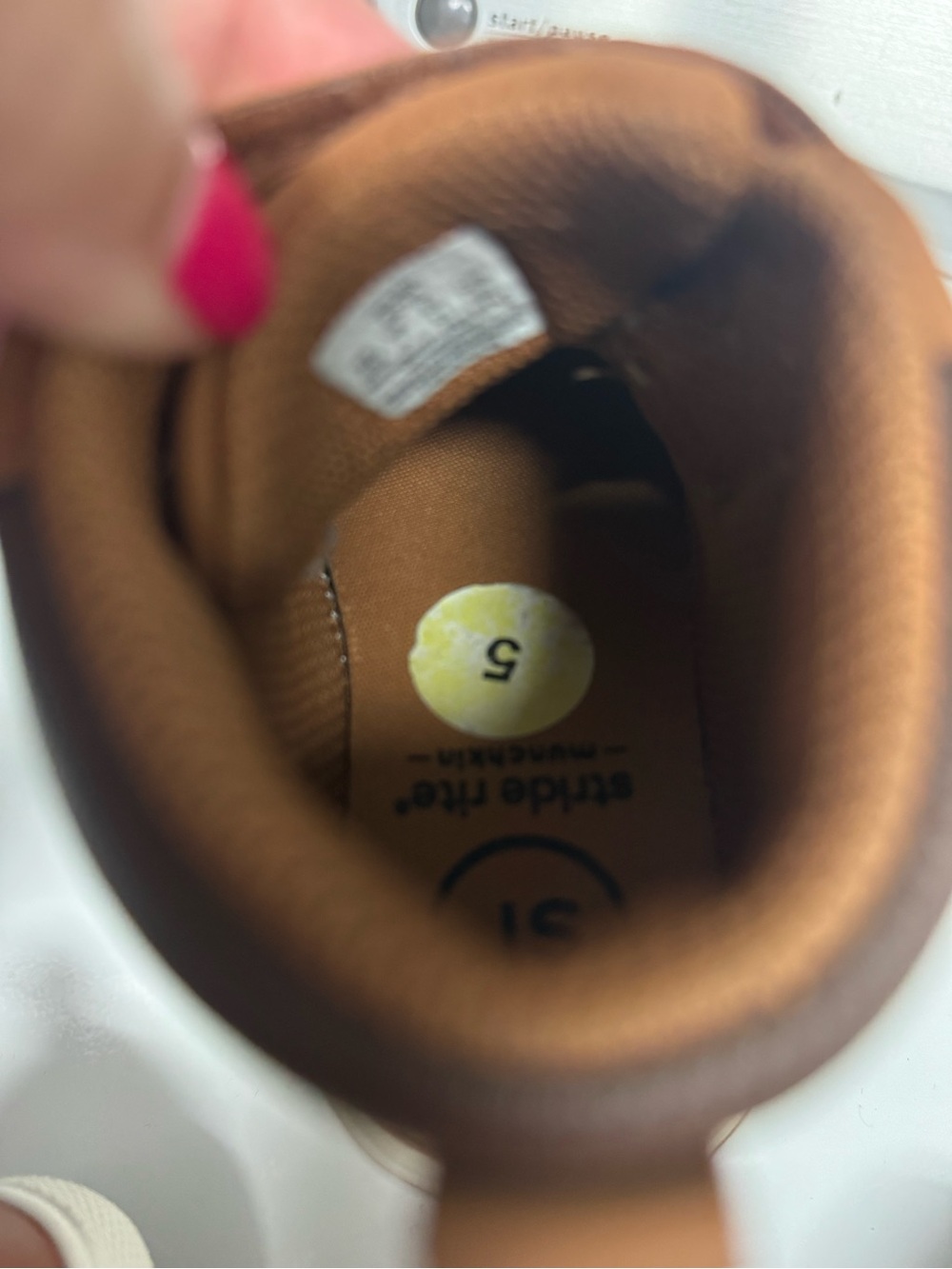 Stride Rite Toddler Tan Brown Velcro Sneakers toddler size 5 - Picture 3 of 4